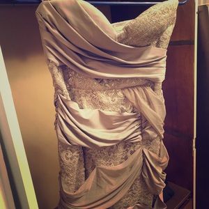 Short strapless cocktail dress